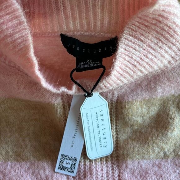 NWT Sanctuary Pink & Tan Upstate Oversized Mock Sweater - size XS - Picture 2 of 5